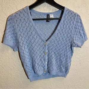 Final Sale!! crochet short sleeve cardigan sweater